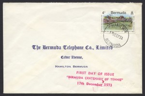 1973 Bermuda Centenary of Tennis FDC