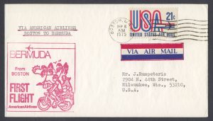 1975 First Flight American Airlines Bermuda from Boston FF