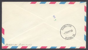 1975 First Flight American Airlines Bermuda from Philadelphia reverse FF