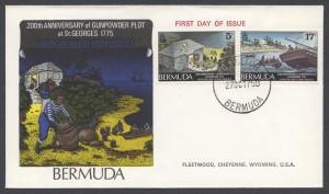 1975 200th Anniversary Gunpowder Plot 5c and 17c FDC