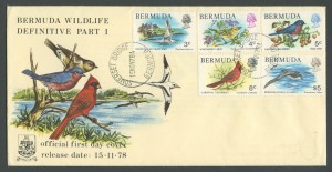 1978 Bermuda Wildlife Definitives Pt 1 FDC