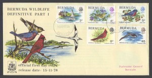 1978 Bermuda Wildlife Definitives Pt 1 FDC