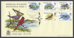 1978 Bermuda Wildlife Definitives Pt 1 FDC