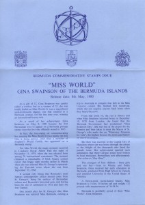1980 Bermuda Miss World liner FDC
