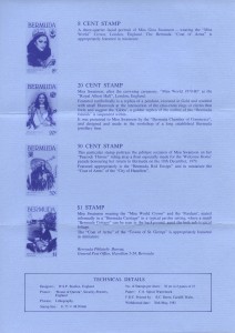 1980 Bermuda Miss World liner reverse FDC