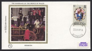 1981 Royal Wedding Charles and Diana $1 Benham FDC