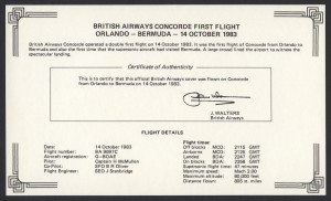 1983 BA Concorde Orlando to Bermuda insert First Flight