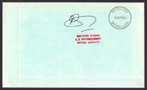 1983 BA Concorde Orlando to Bermuda Signed First Flight reverse