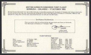 1983 British Airways Concorde Bermuda to Orlando insert First Flight 