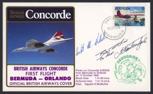 1983 British Airways Concorde Bermuda to Orlando Signed First Flight