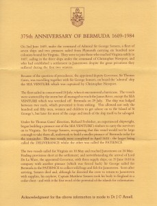1984 375th Anniversary of Bermuda insert FDC
