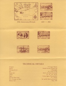 1984 375th Anniversary of Bermuda insert reverse FDC