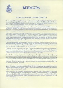 50th Anniversary of the Inaugural Bermuda Commercial Flights liner FDC