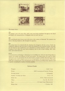 1987 Centenary of the Bermuda Telephone Company liner reverse FDC