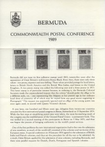 1989 Commonwealth Postal Conference insert FDC