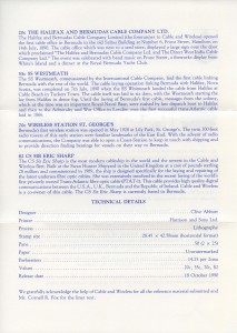 1990 Cable and Wireless Centenary insert reverse FDC