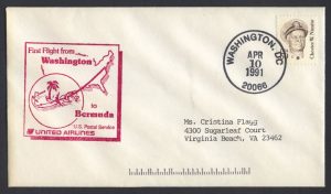 1991 United Airlines Washington DC to Bermuda First Flight