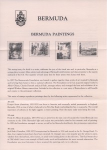 1991 Bermuda Paintings Part III insert FDC