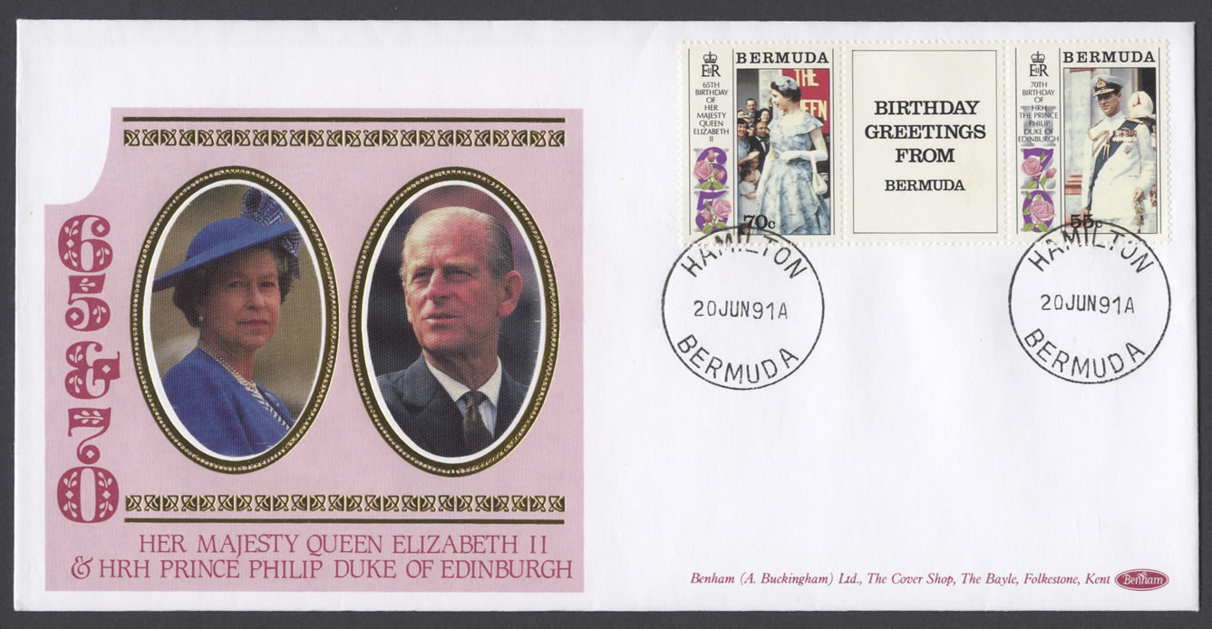 1991 Queen Elizabeth II and Prince Philip DoE Birthdays Benham FDC