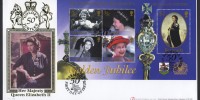 2002 Queen Elizabeth II Golden Jubilee 2002 QEII Golden Jubilee Miniature / Souvenir Sheet FDC