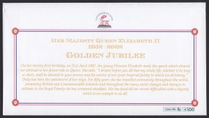 2002 QEII Golden Jubilee Miniature / Souvenir Sheet rev FDC