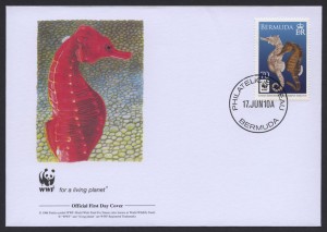 2010 WWF Lined Seahorse 70c FDC