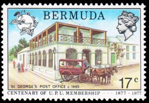 St George's Post Office on 1977 UPU Centenary 17c stamp