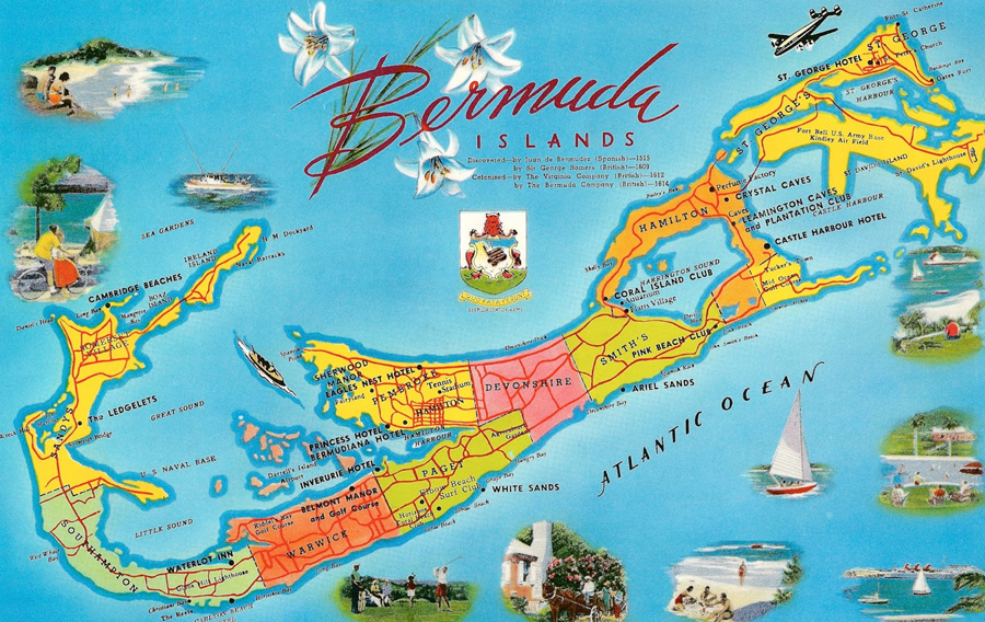 Map of the island of bermuda