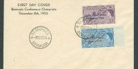 1953 Bermuda Conference Three Power Talks 1953 Bermuda Conference overprints FDC