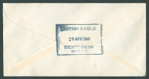 1968 British Eagle Inaugural Flight to Bermuda reverse FF