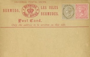 1880 Bermuda Post Card Stationery Foreign Rate
