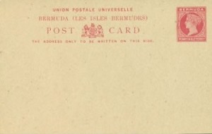 1885 Bermuda Post Card Stationery Foreign Rate