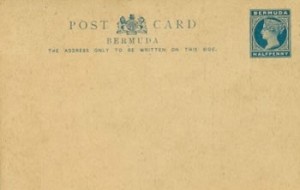1885 Bermuda Post Card Stationery Inland Rate