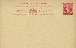 1893 Bermuda Post Card Stationery Foreign Rate