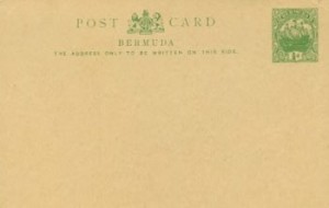 1912 Bermuda Post Card Stationery Inland Rate Caravel