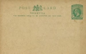 1913 Bermuda Post Card Stationery Inland Rate KGV
