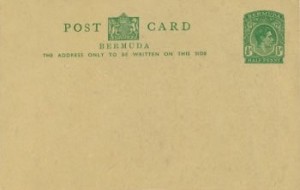 1940 Bermuda Post Card Stationery Inland Rate KGVI