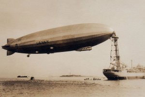 US Navy Airship Los Angeles and USS Pakota