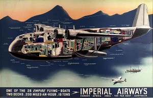 Short Empire Flying Boat cut away poster