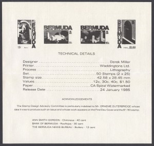 1985 Bermuda Architecture insert reverse FDC