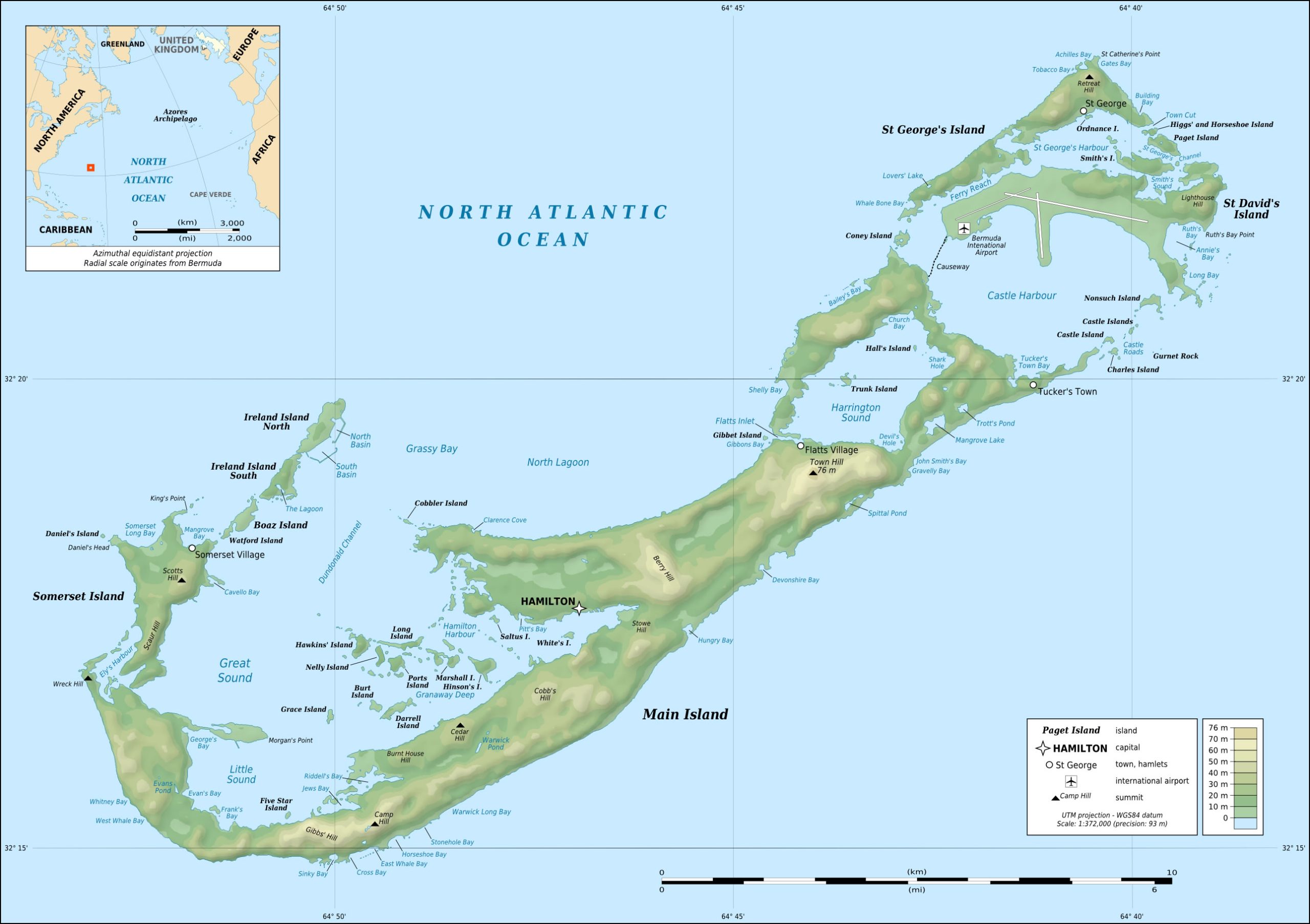 Bermuda Islands map